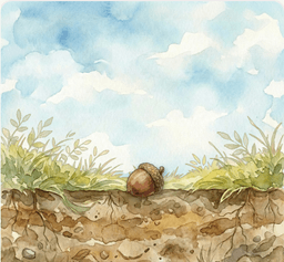 A seed in soil — the beginning of growth