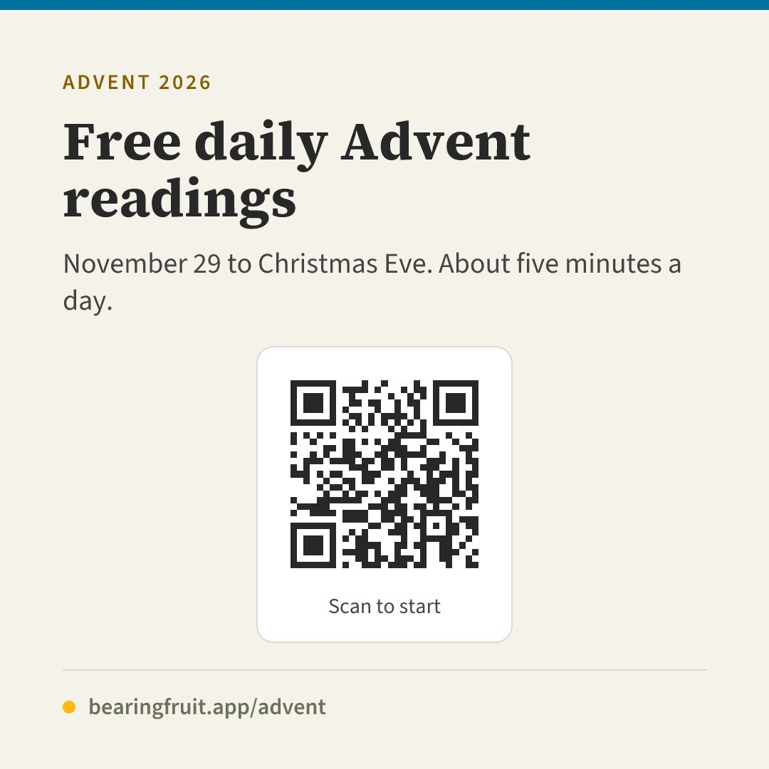 Square Advent image with the same words and QR code